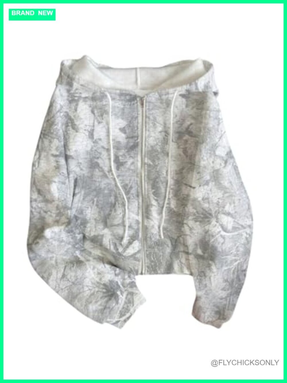 Oversized Zip Up Camo Hoodie Fleece Lined Sweatshirt with Pockets